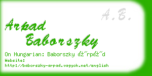 arpad baborszky business card